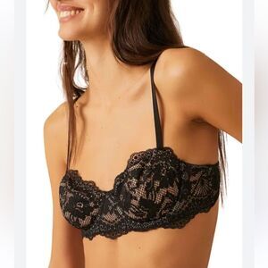 free people Maya Black Nude Combo Convertible Romantic Lace Underwire Bra